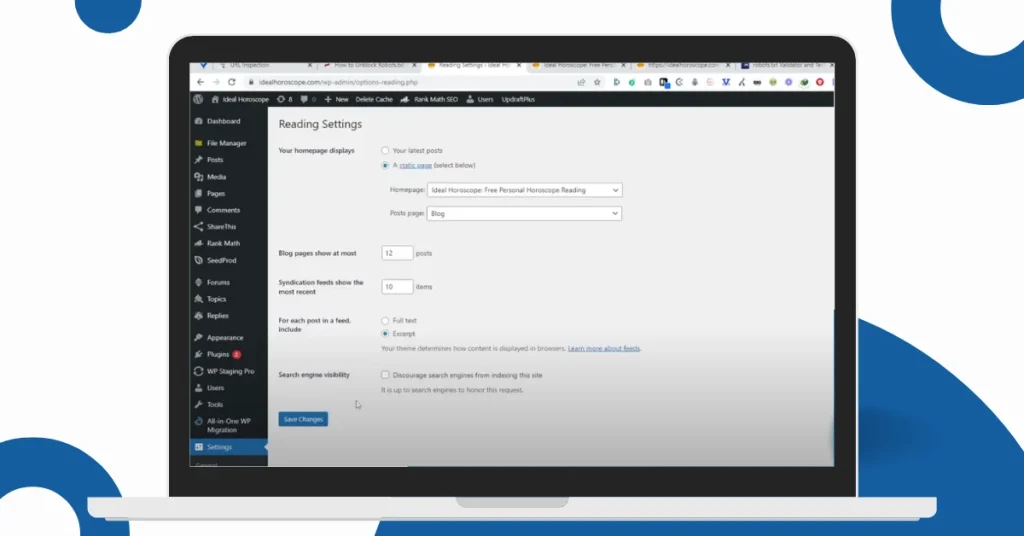 How WordPress Reading Settings to Remove the Noindex Tag in WordPress