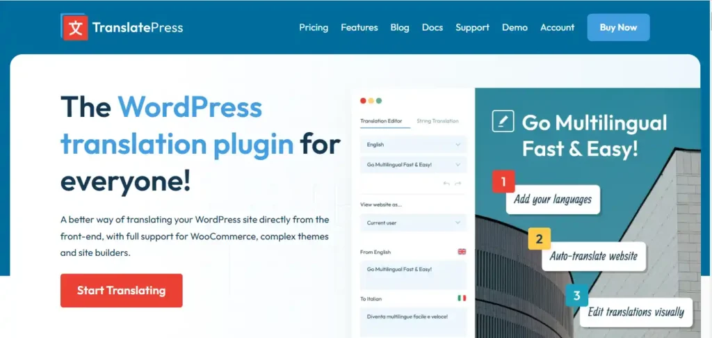 TranslatePress WordPress Plugins for Automatic Translation