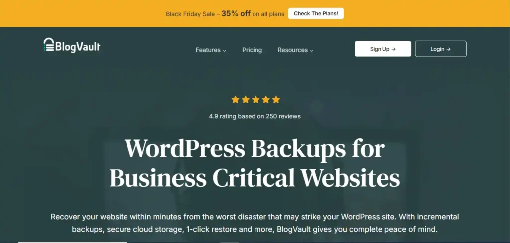 BlogVault Backup Plugin for Your WordPress Site