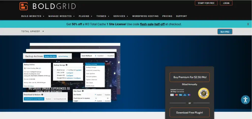Total Upkeep by BoldGrid Backup Plugin for Your WordPress Site